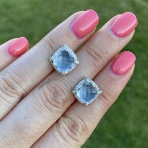 David Yurman Chatelaine Pave White Topaz & Diamond Earrings